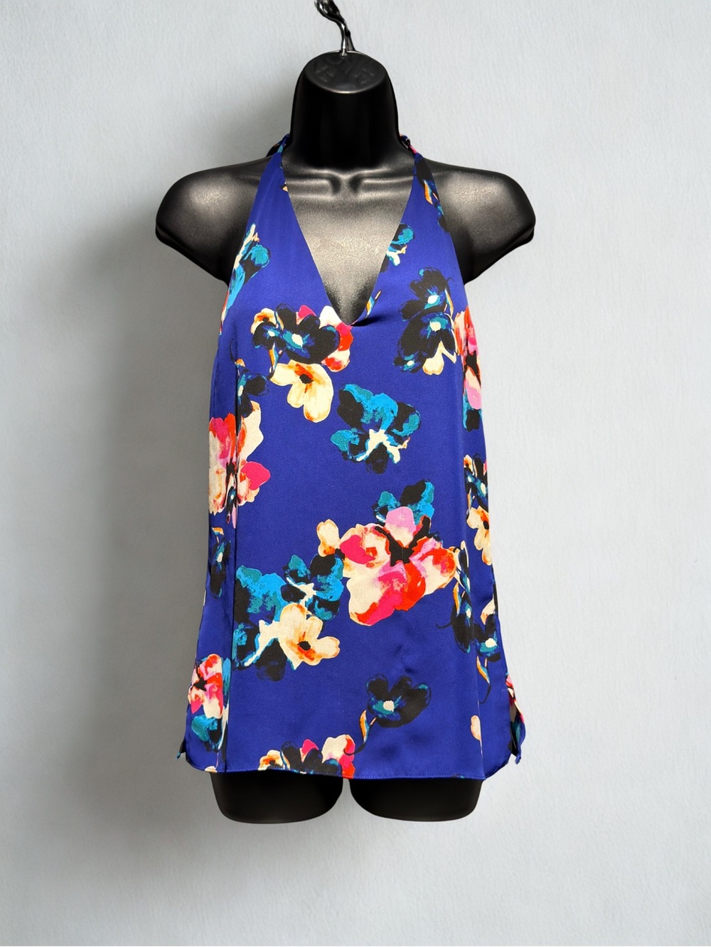 Sam Edelman Royal Blue Floral Halter Camisole